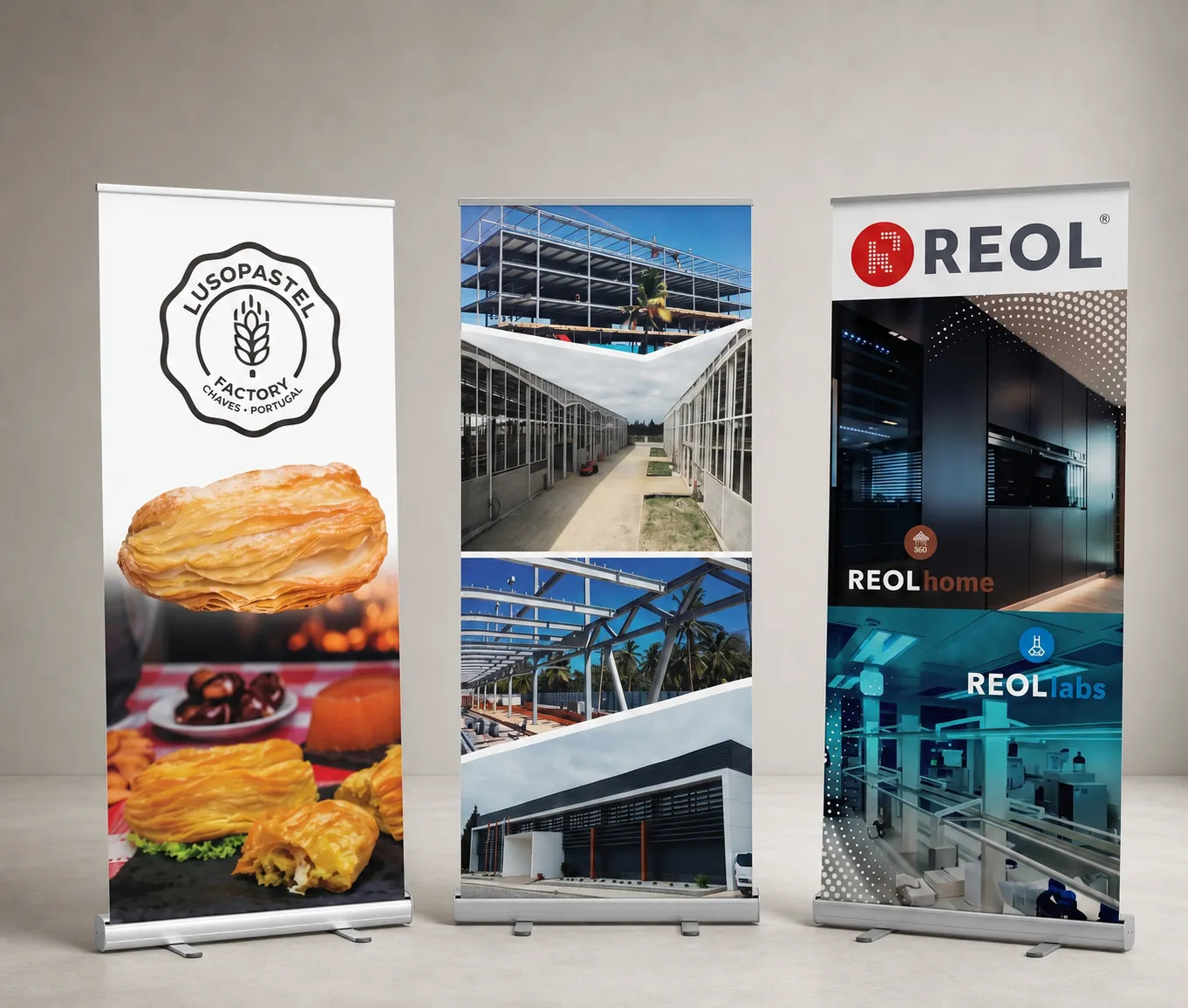 Conjunto de roll-ups para comunicação comercial e institucional
